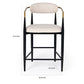 Cid Hita 25 Inch Counter Chair Light Gray Polyester Black Iron Legs Gold By Casagear Home BM317628