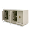 Cid Jorie Sideboard Buffet Console 4 Doors Cream White Steel Handles By Casagear Home BM317631