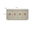 Cid Jorie Sideboard Buffet Console 4 Doors Cream White Steel Handles By Casagear Home BM317631