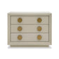 Cid Jorie 39 Inch Nightstand 3 Drawers Cream White Wood Steel Handles By Casagear Home BM317632