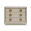 Cid Jorie 39 Inch Nightstand 3 Drawers Cream White Wood Steel Handles By Casagear Home BM317632