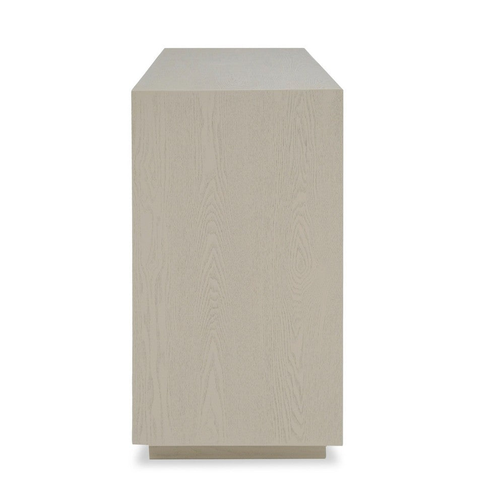 Cid Jorie 39 Inch Nightstand 3 Drawers Cream White Wood Steel Handles By Casagear Home BM317632