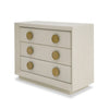 Cid Jorie 39 Inch Nightstand, 3 Drawers, Cream White Wood, Steel Handles By Casagear Home