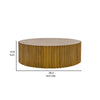 Cid Eliott 39 Inch Coffee Table Round Walnut Brown Solid Poplar Wood Frame By Casagear Home BM317633