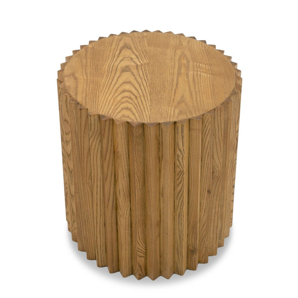 Cid Eliott 20 Inch Side End Table Round Walnut Brown Solid Poplar Wood By Casagear Home BM317634