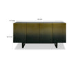 Cid Vito 63 Inch Sideboard Buffet 4 Cabinets Doors Black Ash Wood Steel By Casagear Home BM317635