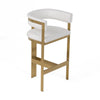 Cid Willow Barstool Chair White Faux Leather Gold Metal Three Leg Base By Casagear Home BM317644