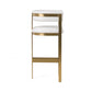 Cid Willow Barstool Chair White Faux Leather Gold Metal Three Leg Base By Casagear Home BM317644