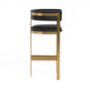 Cid Willow Barstool Chair Black Faux Leather Gold Metal Three Leg Base By Casagear Home BM317645