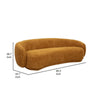 Reno Lucy 95 Inch Curve Sofa 3 Seater Orange Fabric Round Arms By Casagear Home BM317647