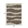 Doen 5 x 7 Medium Area Rug Abstract Wavy Strip Design Cream Brown By Casagear Home BM318231