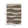 Doen 8 x 10 Large Area Rug Abstract Wavy Strip Design Cream Brown By Casagear Home BM318232