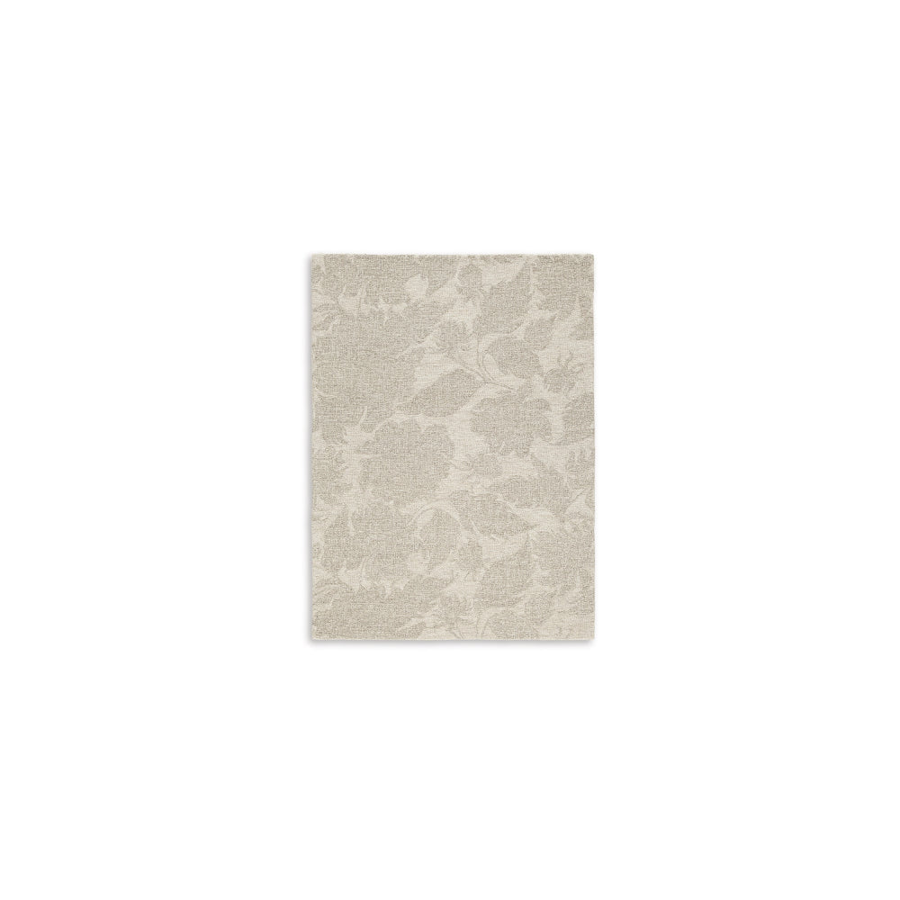 Adas 5 x 7 Medium Area Rug Hand Tufted Floral Pattern Beige Wool By Casagear Home BM318235