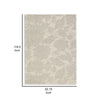 Adas 8 x 10 Large Area Rug Hand Tufted Floral Pattern Beige Wool By Casagear Home BM318236