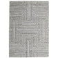 Seni 5 x 7 Medium Area Rug, Geometric Pattern Machine Woven, Black Ivory By Casagear Home