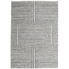 Seni 5 x 7 Medium Area Rug, Geometric Pattern Machine Woven, Black Ivory By Casagear Home