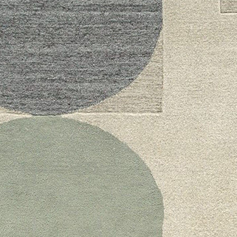 Laen 8 x 10 Large Area Rug Hand Tufted Geometric Shapes Gray Wool By Casagear Home BM318242