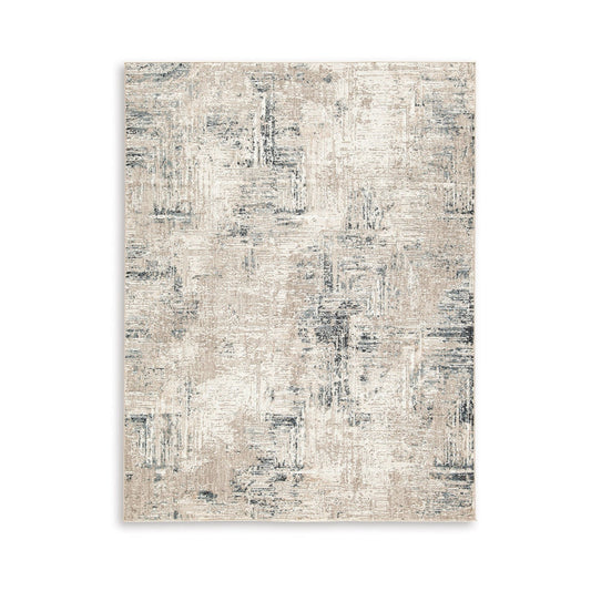 Toer 5 x 7 Medium Area Rug, Abstract Impression Art, Machine Woven, Gray By Casagear Home