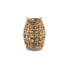 Enna 13 Inch Lantern Bohemian Style Candle Stand Brown Rattan Woven By Casagear Home BM318252