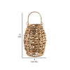 Enna 13 Inch Lantern Bohemian Style Candle Stand Brown Rattan Woven By Casagear Home BM318252