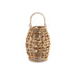 Enna 13 Inch Lantern, Bohemian Style, Candle Stand, Brown Rattan Woven By Casagear Home