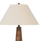 Seya 58 Inch Floor Lamp Empire Fabric Shade Tapered Brown Wood Base By Casagear Home BM318259