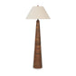 Seya 58 Inch Floor Lamp Empire Fabric Shade Tapered Brown Wood Base By Casagear Home BM318259