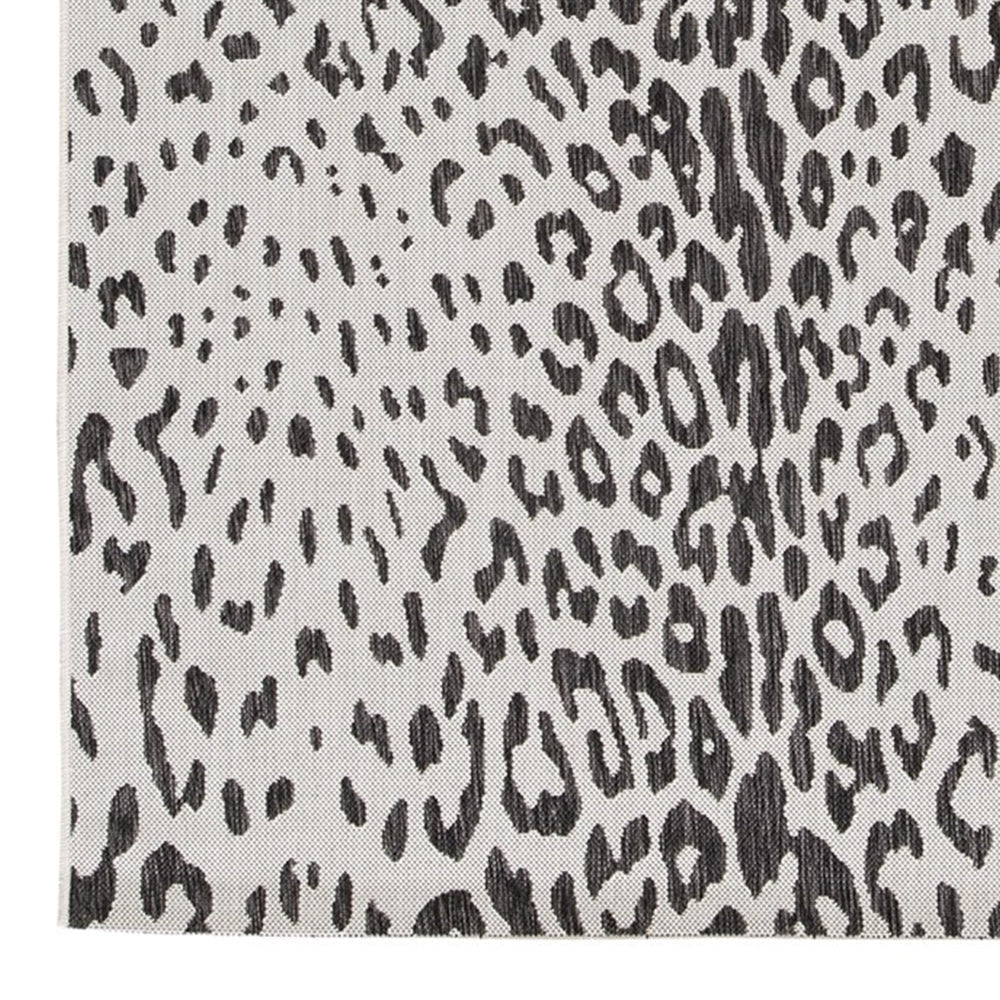 Ayn 5 x 8 Medium Area Rug Indoor Outdoor Leopard Print Gray Black By Casagear Home BM318267