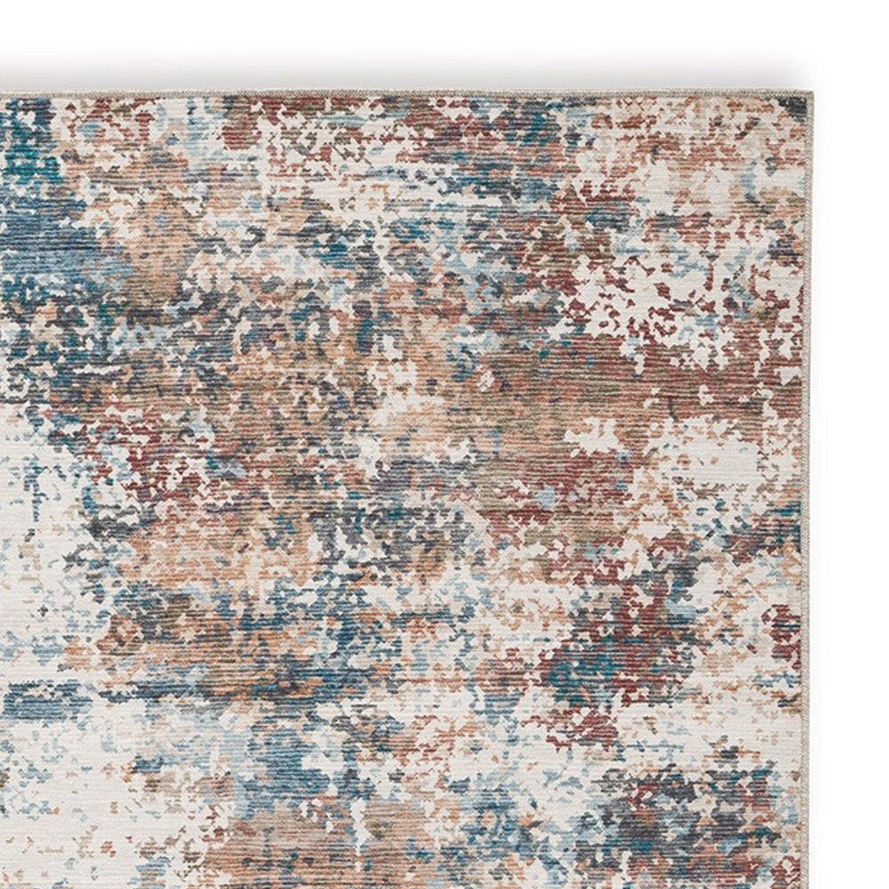 Bea 5 x 7 Medium Area Rug Machine Woven Abstract Art Style Brown Blue By Casagear Home BM318268