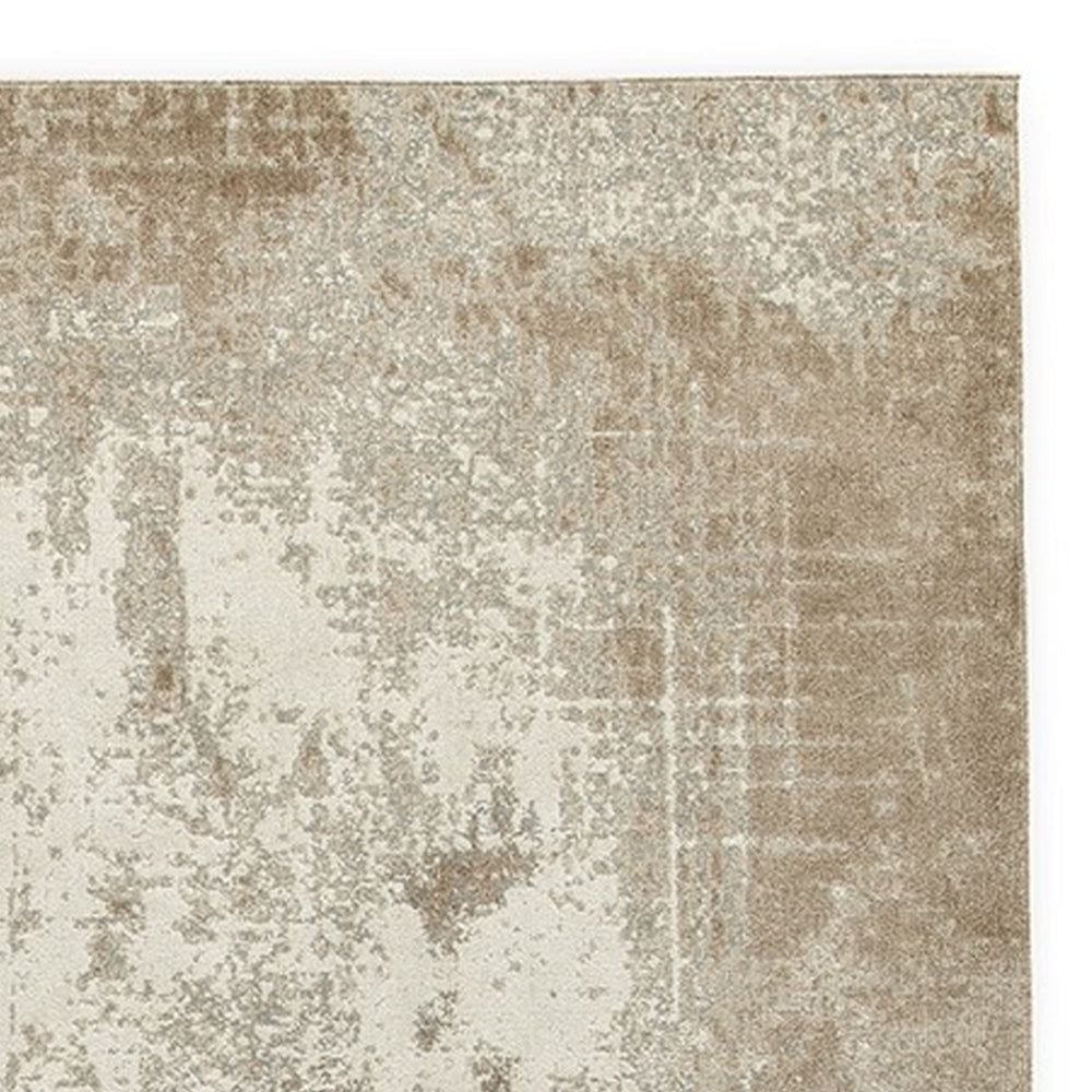 Lae 8 x 10 Large Area Rug Machine Woven Abstract Art Design Brown Gray By Casagear Home BM318270