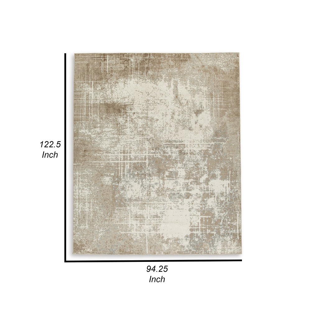 Lae 8 x 10 Large Area Rug Machine Woven Abstract Art Design Brown Gray By Casagear Home BM318270