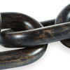 Delby Tabletop Sculpture Home Decor Wood Link Chain Distressed Black By Casagear Home BM318273