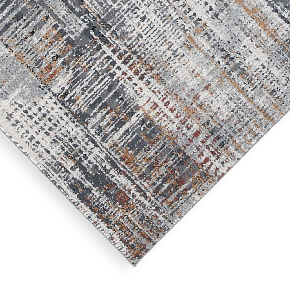 Tenr 5 x 7 Medium Area Rug Machine Woven Abstract Pattern Gray Polyester By Casagear Home BM318279