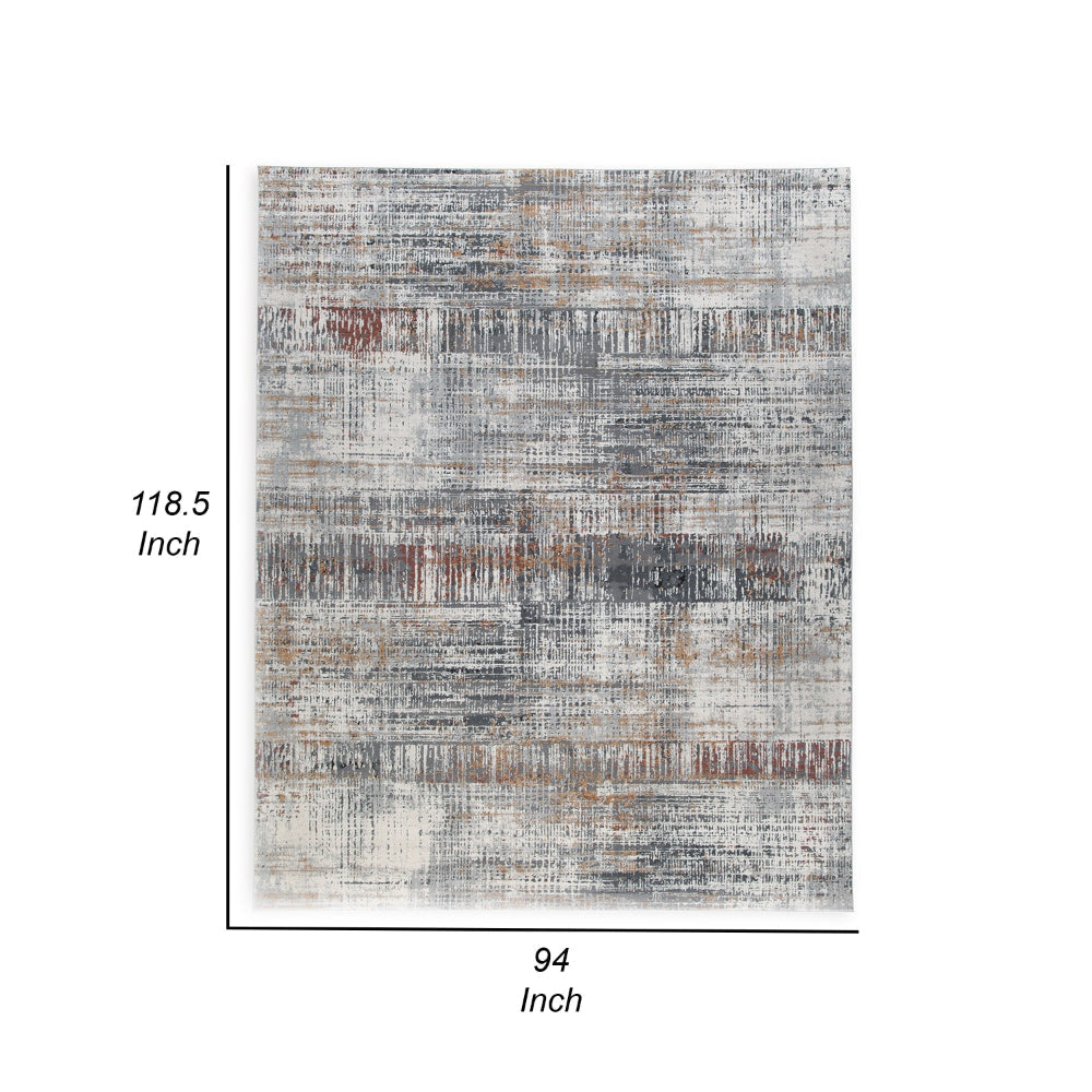 Tenr 8 x 10 Medium Area Rug Machine Woven Abstract Pattern Gray Polyester By Casagear Home BM318280