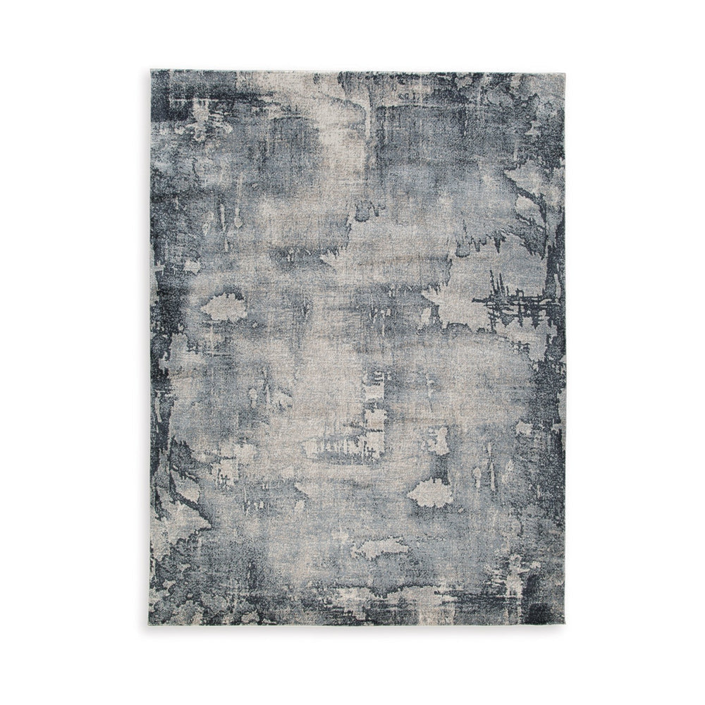 Richard 5 x 7 Medium Area Rug Abstract Machine Woven Gray Polyester By Casagear Home BM318281