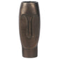 Anea Flower Vase, Face Design, Pedestal Base, Textured Bronze Finish By Casagear Home