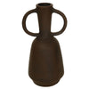 Adea Flower Vase, Antique Style Amphora Shape, Thin Neck, Brown Terracotta By Casagear Home