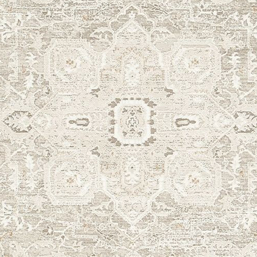 Wei 8 x 10 Large Area Rug Persian Inspired Medallion Motif Ivory Beige By Casagear Home BM318288