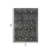 Hiy 5 x 7 Medium Area Rug Persian Inspired Floral Motif Blue Cream By Casagear Home BM318293