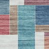 Nami 8 x 10 Large Area Rug Blue White Brown Geometric Pattern Polyester By Casagear Home BM318296