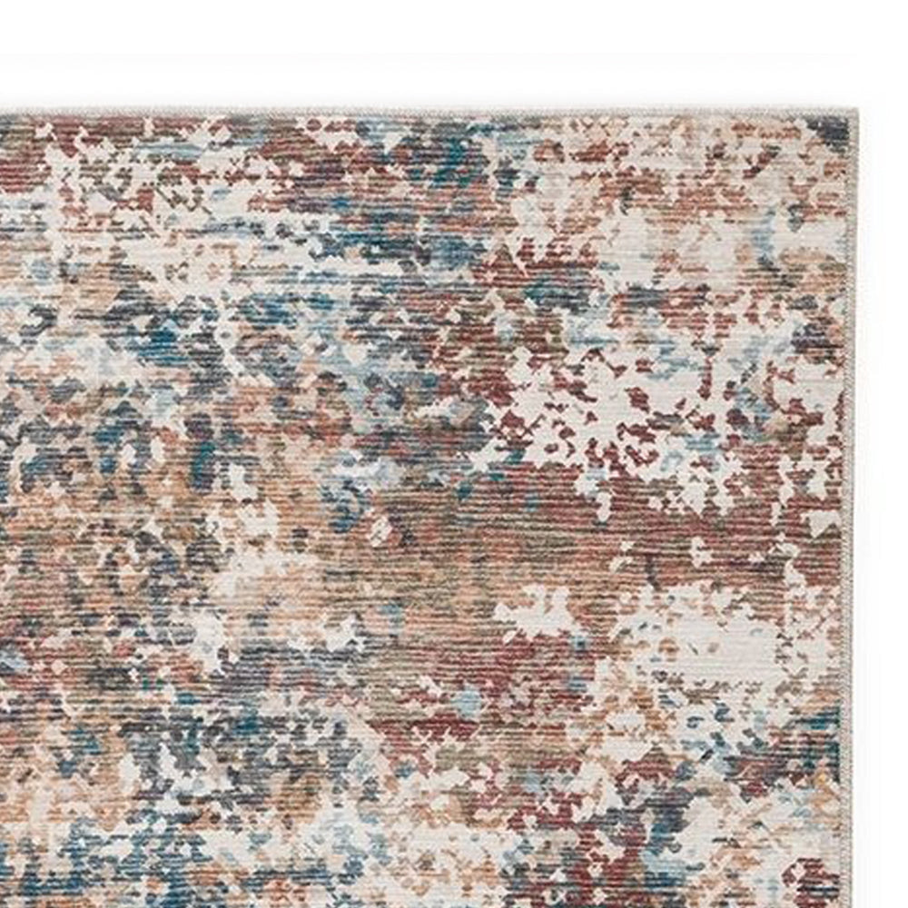 Bea 8 x 10 Large Area Rug Machine Woven Abstract Pattern Brown Blue By Casagear Home BM318297