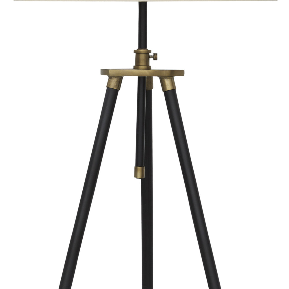 Egan 71 Inch Floor Lamp White Drum Shade and Classic Tripod Metal Base By Casagear Home BM318308