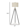 Egan 71 Inch Floor Lamp White Drum Shade and Classic Tripod Metal Base By Casagear Home BM318308