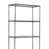 Dalie 73 Inch Bookcase 5 Tier Open Clear Glass Shelves Gray Aluminum By Casagear Home BM318309