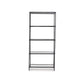 Dalie 73 Inch Bookcase 5 Tier Open Clear Glass Shelves Black Aluminum By Casagear Home BM318310