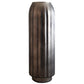 Cali 18 Inch Flower Vase, Round Base, Ribbed Fluted Brown Mercury Glass By Casagear Home