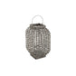 Neya Lantern, Indoor Outdoor Candle Holder, Bohemian Gray Faux Rattan Woven By Casagear Home