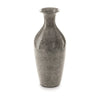 Rock 12 Inch Flower Vase Decorative Thin Neck High Gloss Gray Finish By Casagear Home BM318319