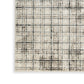 Jess 5 x 7 Area Rug Soft Pile Cream Brown Plaid Stripes Latex Back By Casagear Home BM318323