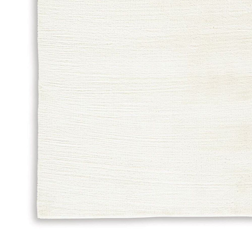 Stebin 8 x 10 Area Rug Shag Style Ivory White Polyester Washable Cotton By Casagear Home BM318324